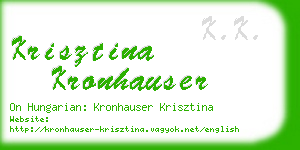 krisztina kronhauser business card